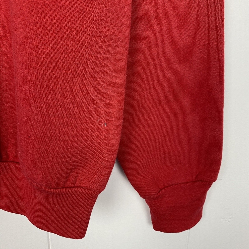Vintage Ugly Christmas Sweatshirt Large Wreath Red Fruit Of The Loom 50/50 USA - Picture 9 of 11